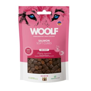 WOOLF Soft Cubes Salmon - godbid til hund - 100g