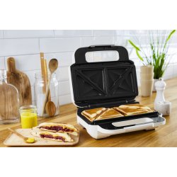 Tefal Snack Xl Sw7011 Sandwichmaskine 850 W Hvid, Rustfrit Stl