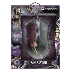 Gaming, kablet, optisk mus DEFENDER GM-933 SIN'SISTER 7200dpi 6P baggrundsbelyst