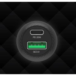 Unitek P1400a Biloplader 38W Usb-A Usb-C Qc 3.0