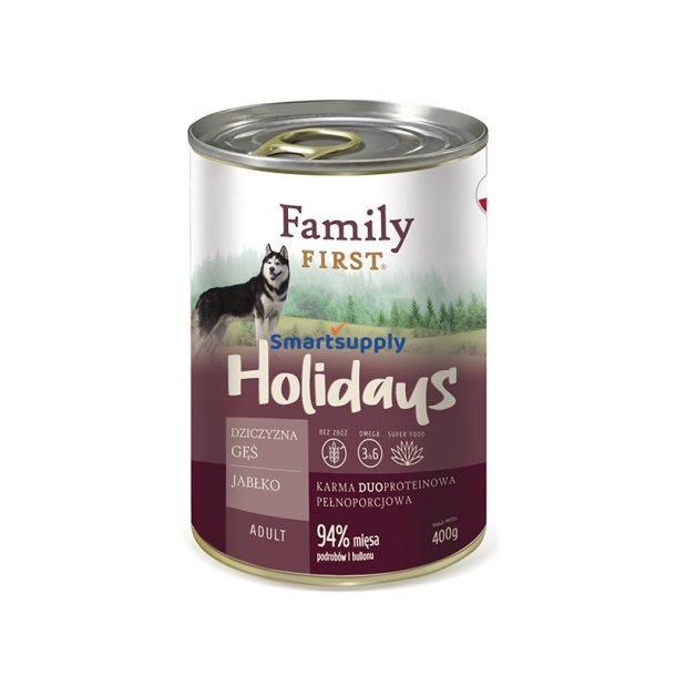 Family First Holidays Voksen Vildt, Gs, ble - Vdfoder Til Hunde - 400 G