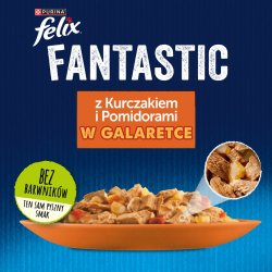 Felix Fanstastic kylling, tomat - vdt kattefoder - 85 g