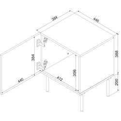 2 stk. sengeskab ISLA 44.5x40x59 kashmir mat