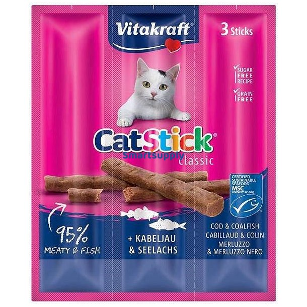 Vitakraft Catstick Classic Torsk Og Sej - Kattegodbidder - 18G