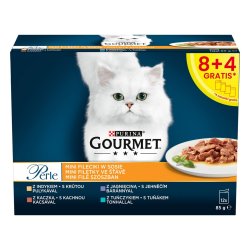 PURINA  Gourmet Perle Duck, turkey, lamb, tuna - vdfoder til katte - 12x85 g