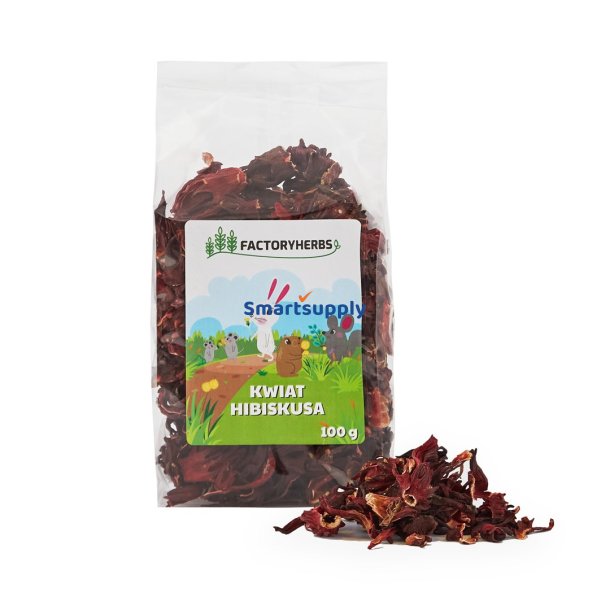 FACTORY HERBS Hibiscus flower - godbidder til gnavere og kaniner - 100g