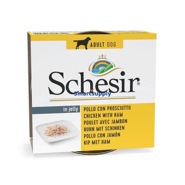 SCHESIR in jelly Chicken with ham - vdt hundefoder - 150 g