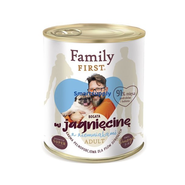 Family First Voksenlam Med Kartoffel - Vdfoder Til Hunde - 800 G