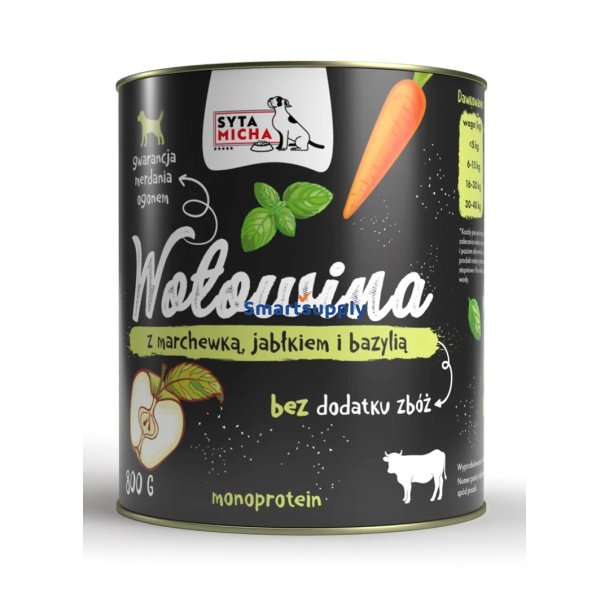 SYTA MICHA Beef with carrot, apple and basil - vdt hundefoder - 800g