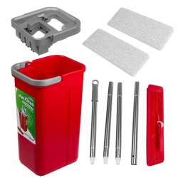 GreenBlue fladmoppe med spand og opvinder, to mikrofiber HQ-patroner, kapacitet 5,7 l, MaxiClean GB870