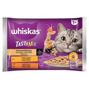 WHISKAS Tasty Mix Chicken and Vegetable, Lamb and Turkey - vdfoder til katte - 4 x 85g