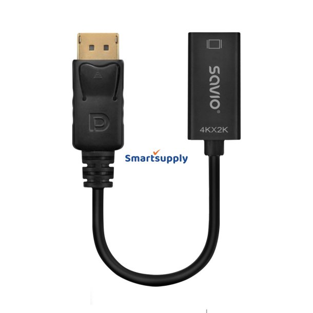 Savio Adapter DisplayPort (M) v1.2 - HDMI A (F) v1.4, 4K, AK-62