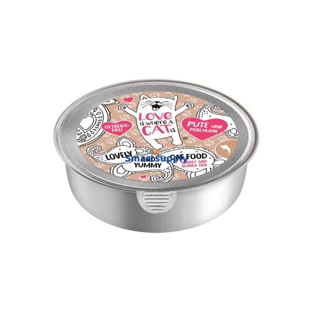 Love Is Where A Cat Is Kalkun Med Perlehns - Vdfoder Til Katte - 85G