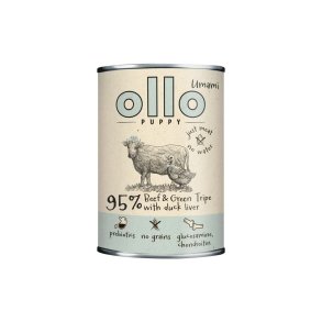 OLLO Puppy Umami Oksekd og Grnne Kallun med Andelever - vdfoder til hunde - 400g