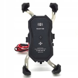 MOTORCYKEL TELEFONHOLDER FREEDCONN MC1W MED INDUKTIV OPLADER + BM2R FASTGRELSE AF HOVEDRR