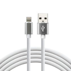 everActive USB Lightning-kabel 1m - hvidt, silikone, understtter hurtig opladning, 2,4A - CBS-1IW