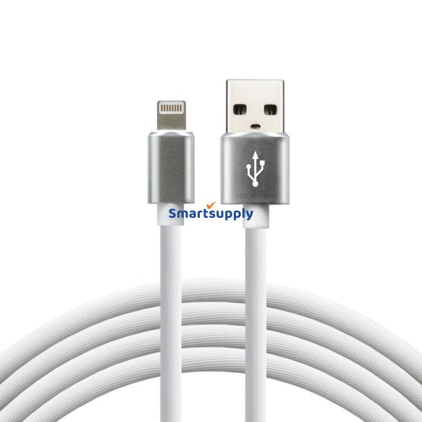 everActive USB Lightning-kabel 1m - hvidt, silikone, understtter hurtig opladning, 2,4A - CBS-1IW