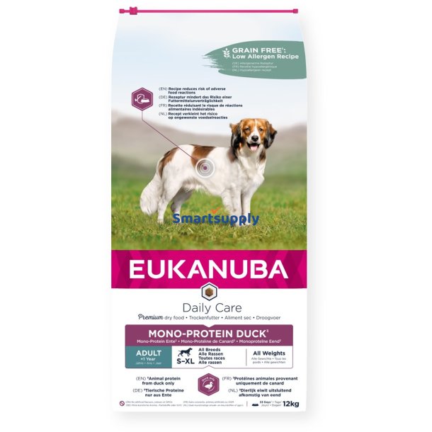 EUKANUBA Daily Care Mono-Protein Adult All Breed Duck - trfoder til hunde - 12kg