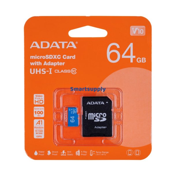 ADATA 64GB, microSDHC, Class 10 UHS-I Klasse 10