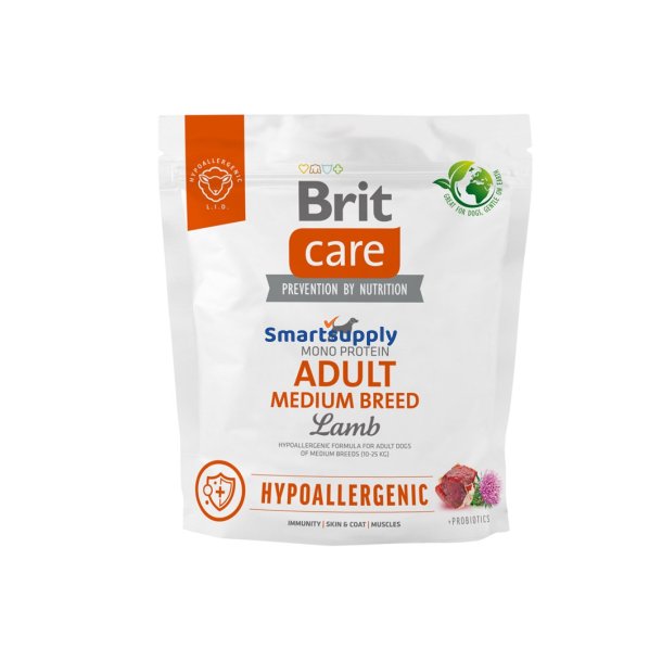 Brit Care Hypoallergen Adult Medium Breed Lam - Trfoder Til Hunde - 1 Kg