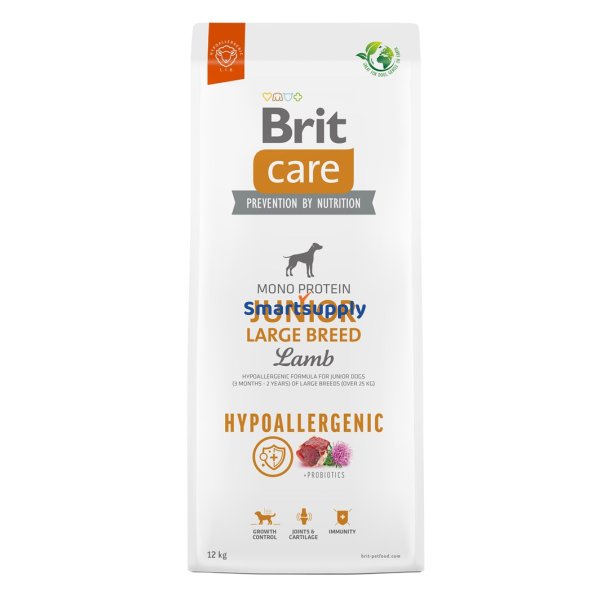BRIT Care Hypoallergenic Junior Large Breed Lamb  - trfoder til hunde - 12 kg