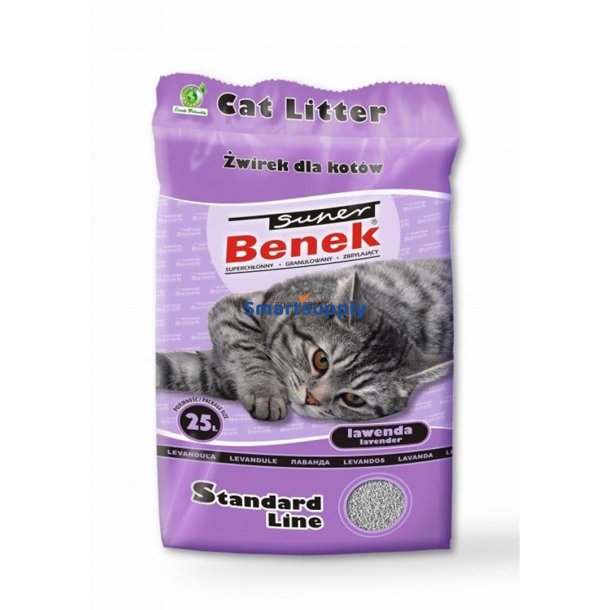 Super Benek Standard Lavendel - Klumpning Af Kattegrus 25 L (20 Kg)