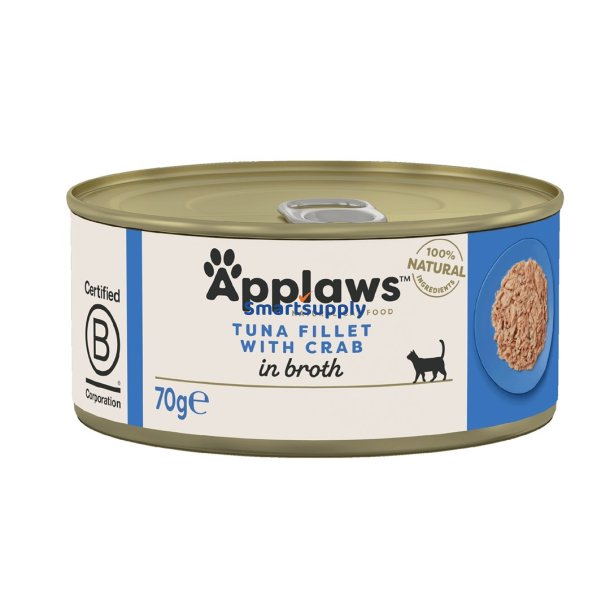 Applaws Tunfilet Med Krabbe I Bouillon - Vdfoder Til Katte - 70G