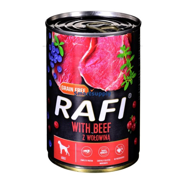 Dolina Noteci Rafi Med Oksekd, Tranebr Og Blbr - Vdfoder Til Hunde - 400G