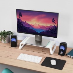 Trust 25351 Skrmbeslag / Stativ Skrivebord Transparent, Hvid