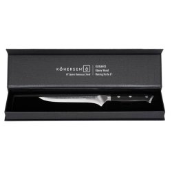 Kohersen Elegance Ibenholt Tr Udbeningskniv Damaskus Stl 15,2 cm