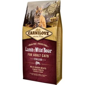 CARNILOVE Lamb & Wild Boar Sterilised - trfoder til kattekillinger - 6kg