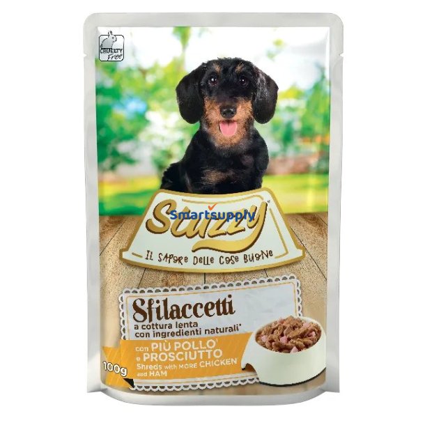 STUZZY Sfilaccetti Kylling med skinke - vdt hundefoder - 100g