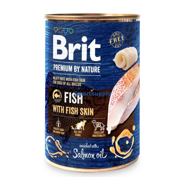 Brit Premium By Nature Fisk Med Fiskeskind - Vdfoder Til Hunde - 400G