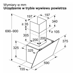 Bosch Serie 6 DWK65DK20 emhtte Vgmonteret Hvid 430 m3/h A