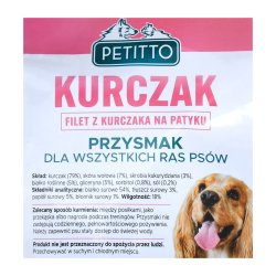 PETITTO Kyllingefilet p pind - Hundegodbidder - 500 g