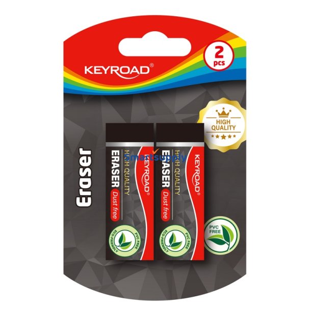 Viskelder stvfri 2 stk KEYROAD blisterpakke - sort