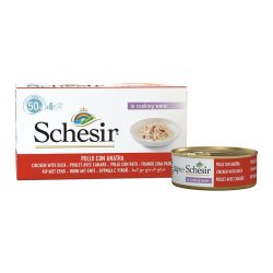 Schesir Kyllingefileter Med And I Bouillon - Vdfoder Til Katte - 6X50g
