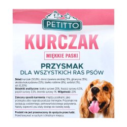 PETITTO Blde kyllingestrimler - Hundegodbidder - 500 g