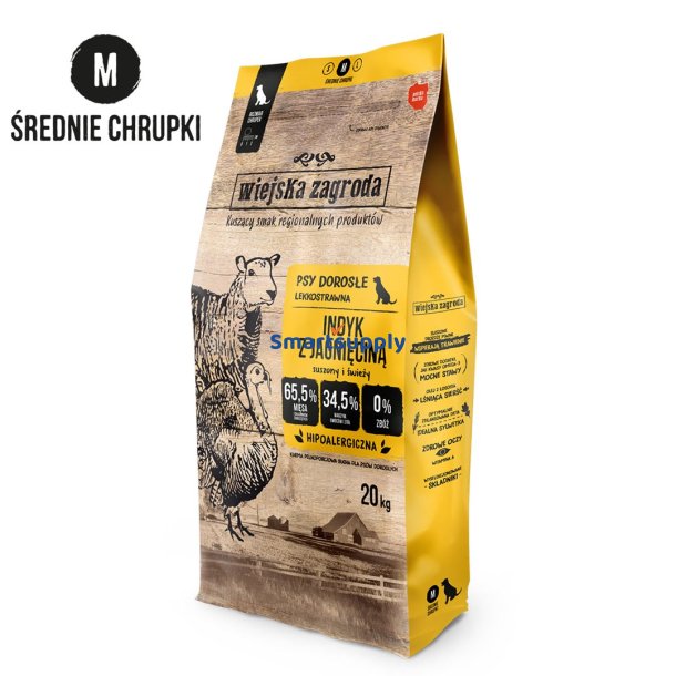 WIEJSKA ZAGRODA Kalkun med lam M  t�rfoder til hunde  20kg