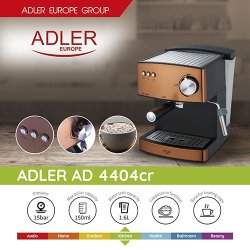 Adler AD 4404cr Kombi kaffemaskine 1,6 L Semi-auto