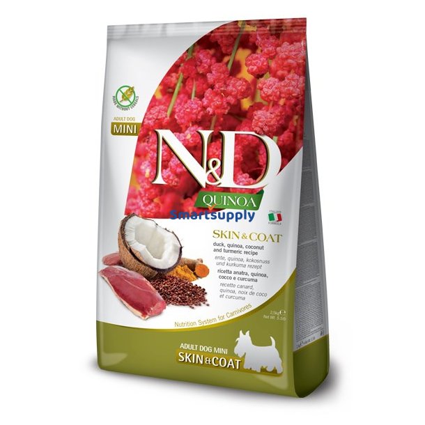 Farmina N &amp; D Quinoa Hundeskind &amp; Frakke And, Coconut Adult Mini - Trfoder Til Hunde - 800 G