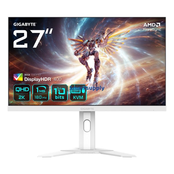Gigabyte M27qa Ice 27" Qhd-Gamingskrm - 2560 X 1440, 180Hz, 1Ms, 350 Cd/M