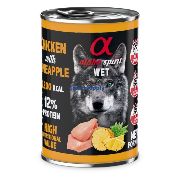 ALPHA SPIRIT WET Kylling med Ananas - vdfoder til hunde - 400g
