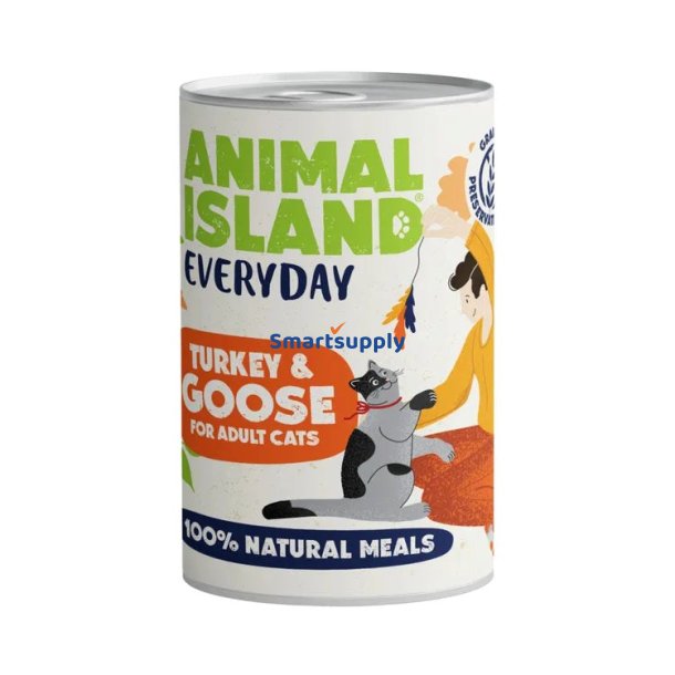 Animal Island Hverdag Kalkun Og Gs - Vdfoder Til Katte - 400G