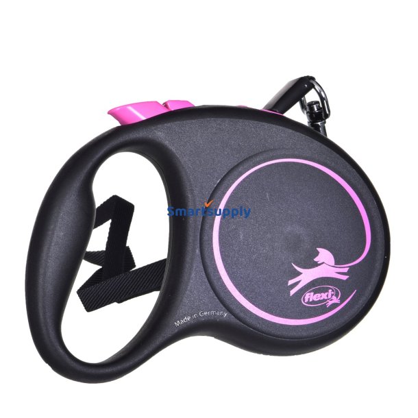 Flexi Black Design S 5 m Fleksibel hundesnor