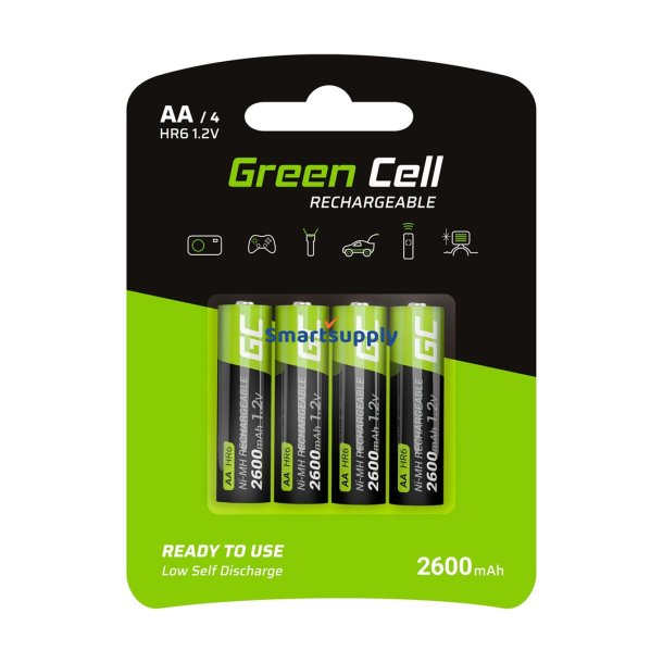 Green Cell Gr01 Husholdningsbatteri Genopladeligt Batteri Aa Nikkel-Metalhydrid (Nimh)