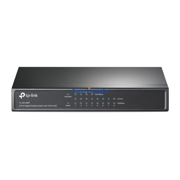 TP-Link TL-SG1008P Administreret Gigabit Ethernet (10/100/1000) Strm over Ethernet (PoE) Gr