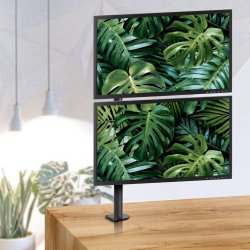 Maclean Dobbelt Lodret Skrm Skrivebordsmonteret Skrmholder Max Vesa 100X100, 13-27