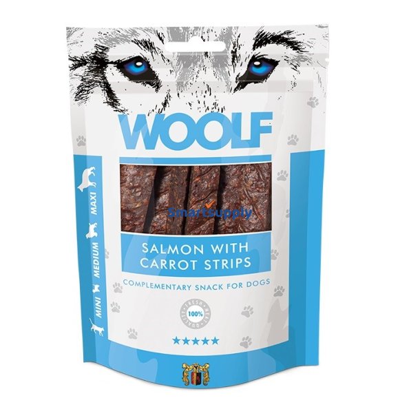 Woolf Laks Med Gulerodsstrimler - Hundegodbid - 100G
