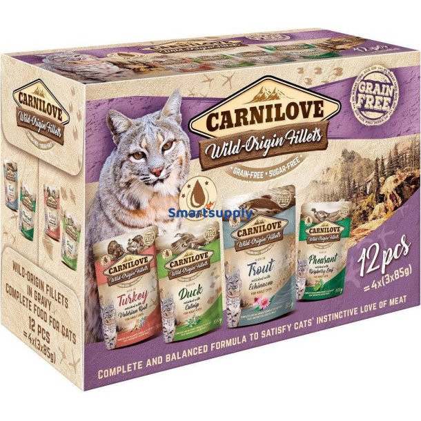 Carnilove Cat Wild Origin Fileter - Vdfoder Til Katte - 12X85g